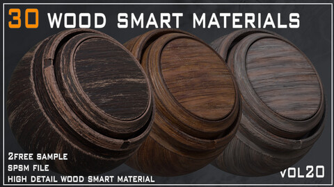 30 Wood Smart  Materials - VOL20 (spsm file+2 Free Sample)