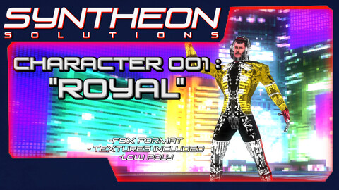 Syntheon Solutions - Character Model #1 : "Royal" (Cyberpunk / AI  / Program Character Asset)