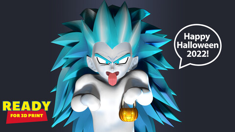 Gotenks ghost SSJ3 with Halloween