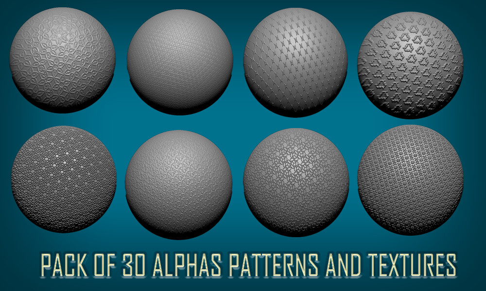 ArtStation - pack of 30 alphas patterns and textures | Brushes