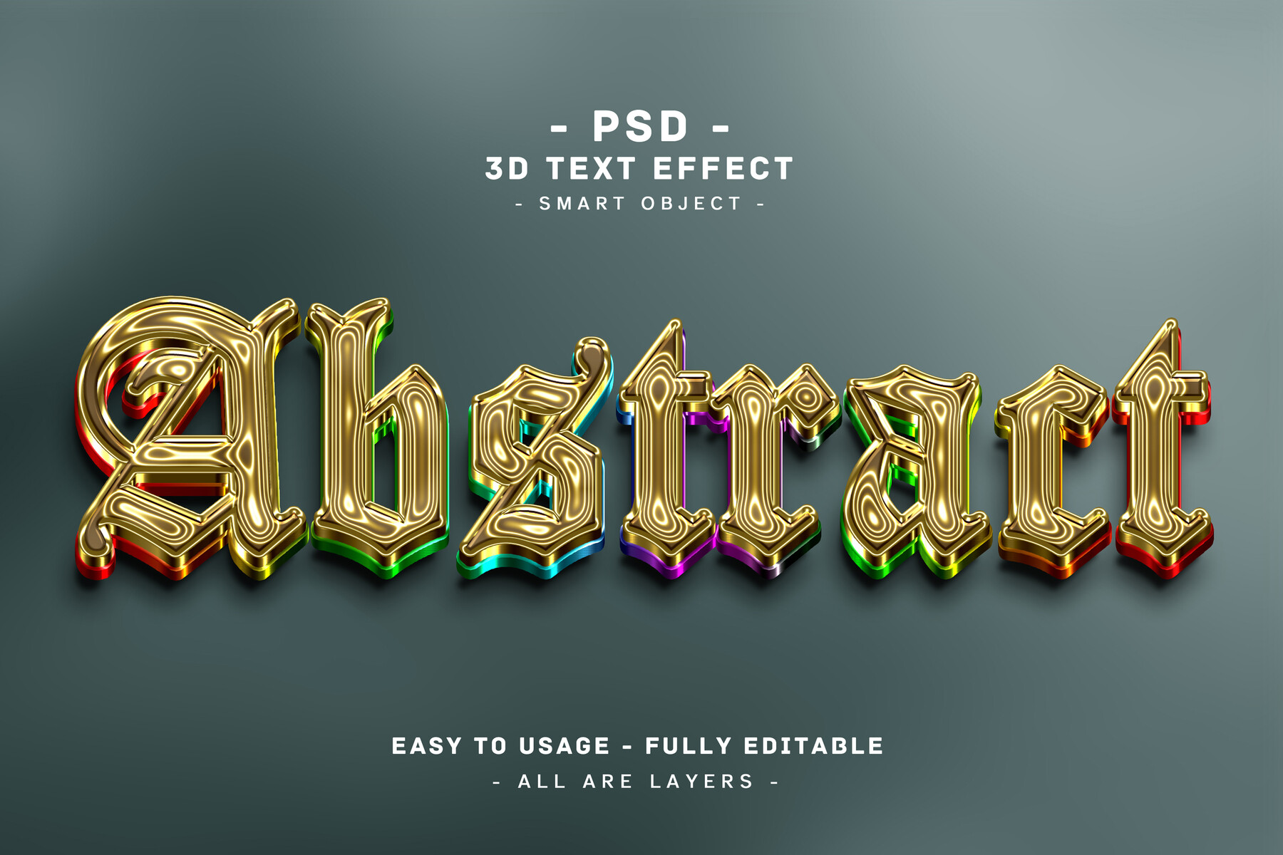ArtStation - 10 pack 3d abstract colors text style effect for photoshop ...