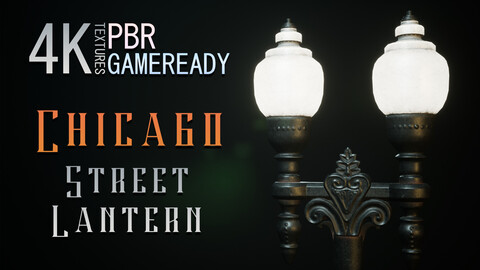 FREE Chicago Street Lantern Prop PBR 4K Game Ready