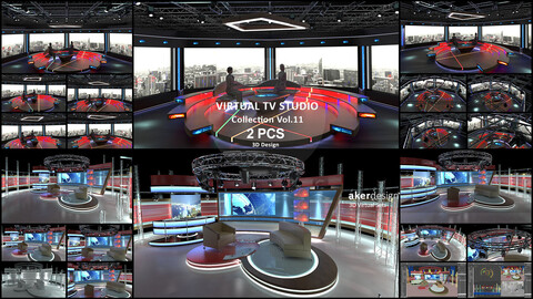 Virtual TV Studio Sets - Collection Vol 11 - 2 PCS DESIGN