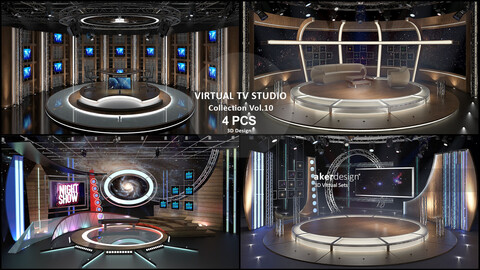 Virtual TV Studio Sets - Collection Vol 10 - 4 PCS DESIGN