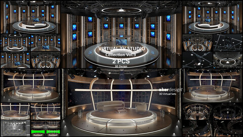 Virtual TV Studio Sets - Collection Vol 9 - 2 PCS DESIGN