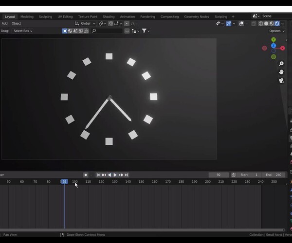 ArtStation Model and Animate Fast Forward Moving Clock in Blender