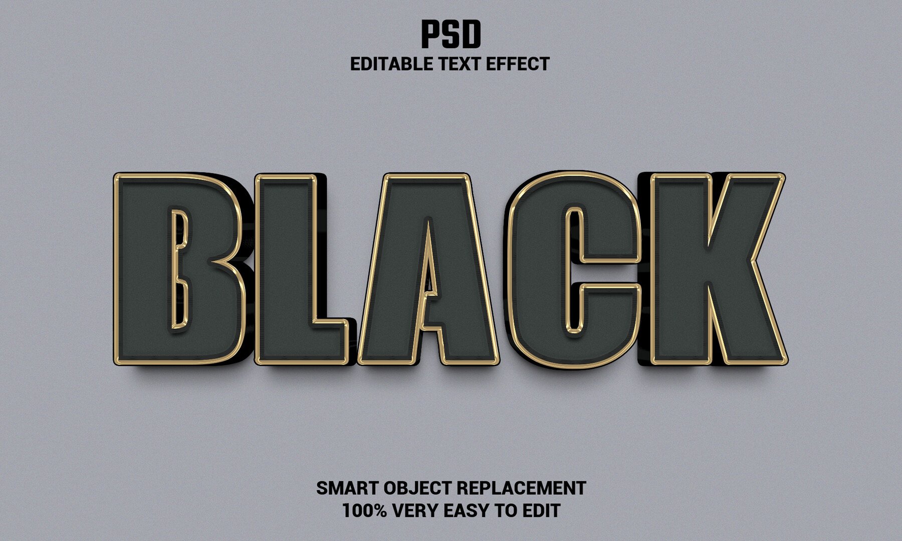 ArtStation - 3D Black PSD Fully Editable Text Effect. Layer Style PSD ...