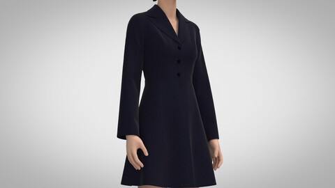 Frock Coat, Marvelous Designer, Clo +obj, fbx