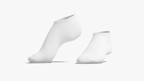 White Low-cut Socks stand on tiptoe - fabric sox pair