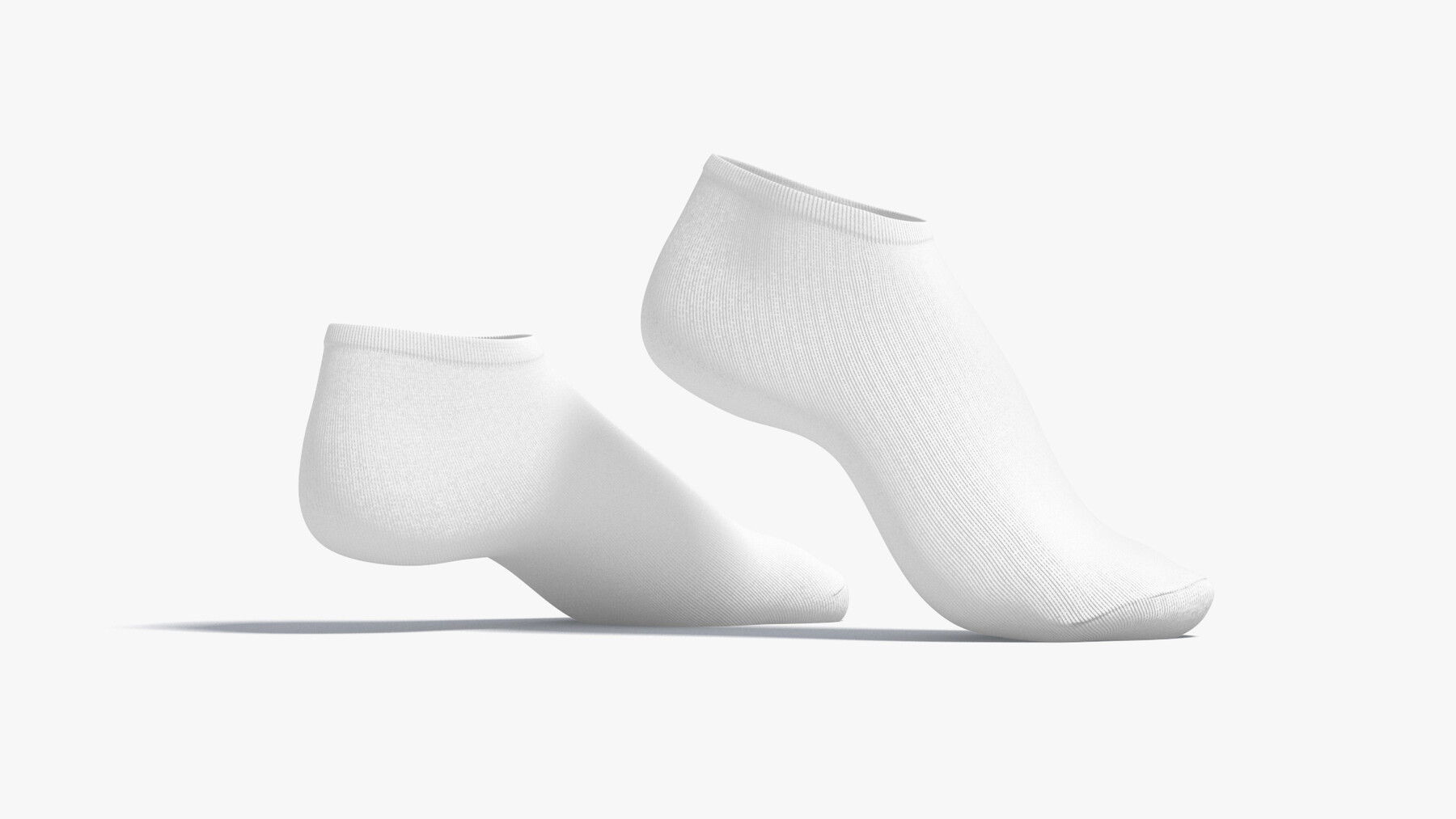 ArtStation White Lowcut Socks stand on tiptoe fabric sox pair