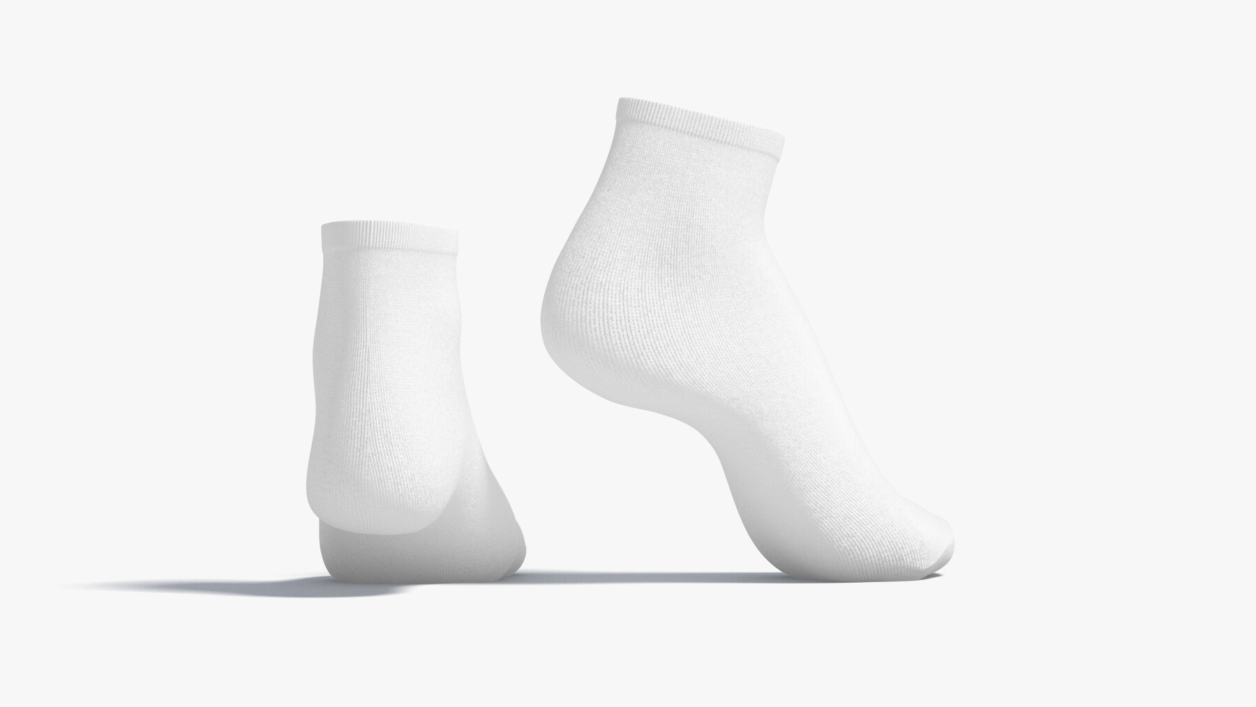 ArtStation - White Ankle Socks stand on tiptoe - fabric sox pair ...