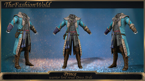 3D model Prince warrior lord royal Dress Style