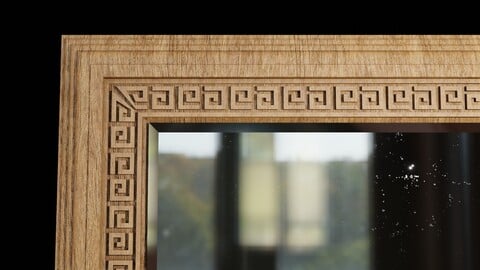 Wooden Mirror 3D Model