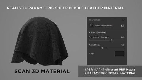 REALISTIC PARAMETRIC SHEEP PEBBLE LEATHER MATERIAL
