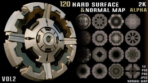 120 Hardsurfase Alpha & Normal Map-Vol2