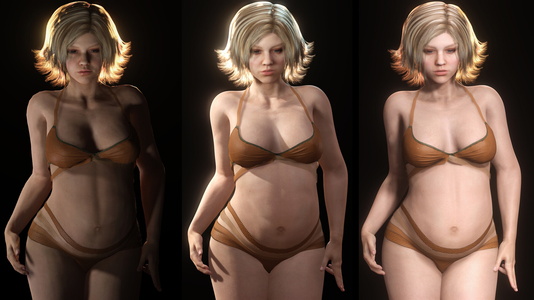 ArtStation - pregnant woman naked and clothed | Game Assets