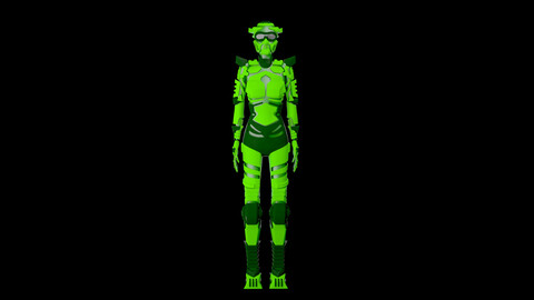 Female Robotic Character from Biped FRCB1