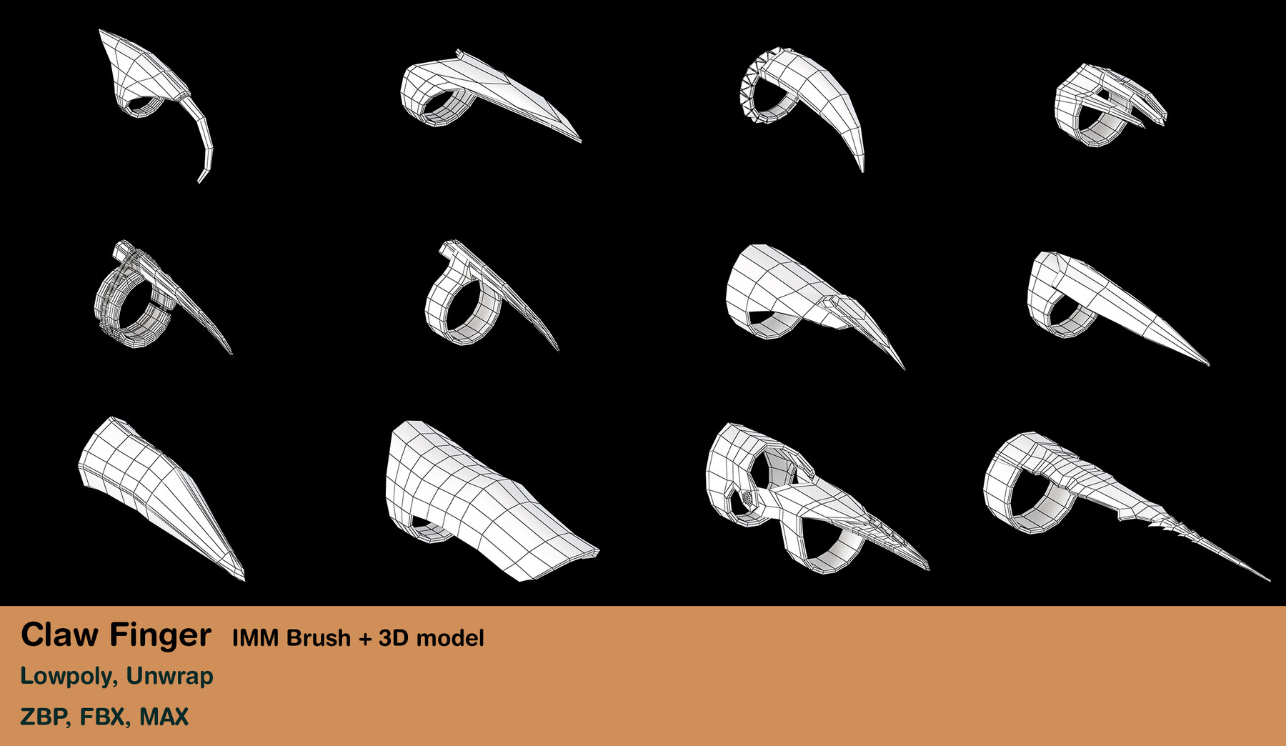 ArtStation 33 Claw Finger (IMM Brush) Brushes