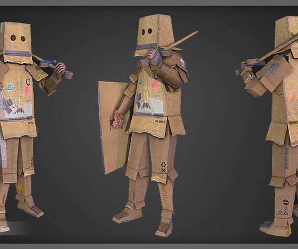 artstation-cardboard-warrior-game-assets