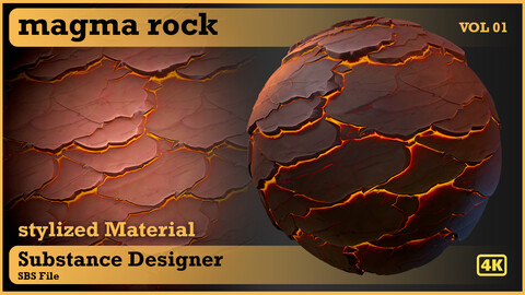 magma rock Stylized - VOL 01 - substance designer