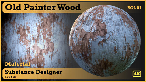 Old Painter Wood - VOL 01 - substance designer