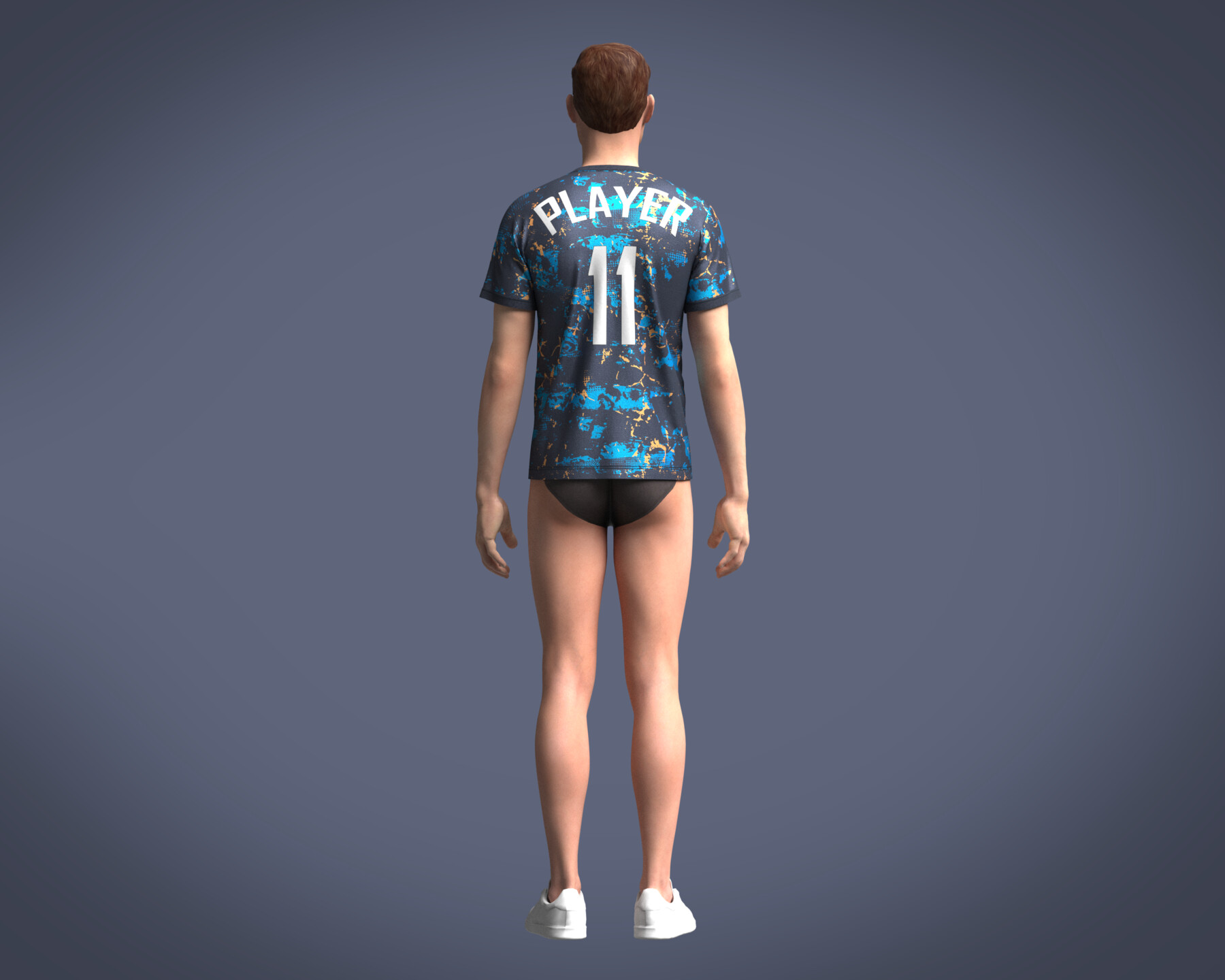 ArtStation - Soccer Football Blue color Jersey Player-11