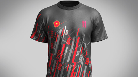 Soccer Red Print Jersey Player-11