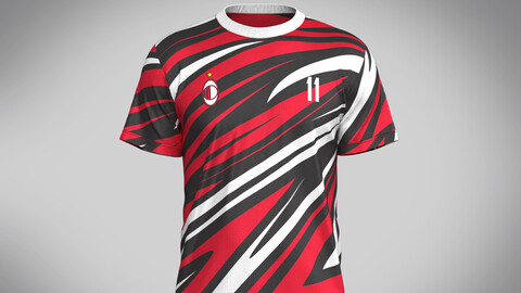 Soccer Red Print Jersey-11