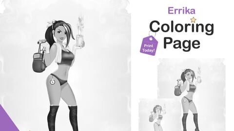 Printable Grayscale Coloring Pages for Adults | Female Boxer Coloring Pages