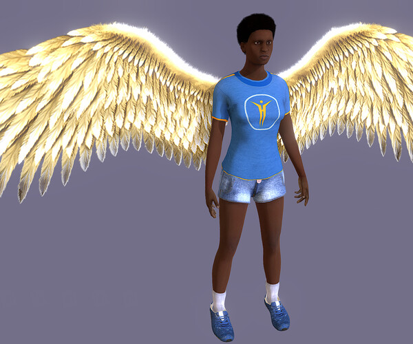 ArtStation Low Poly Animated Golden Wings Game Assets