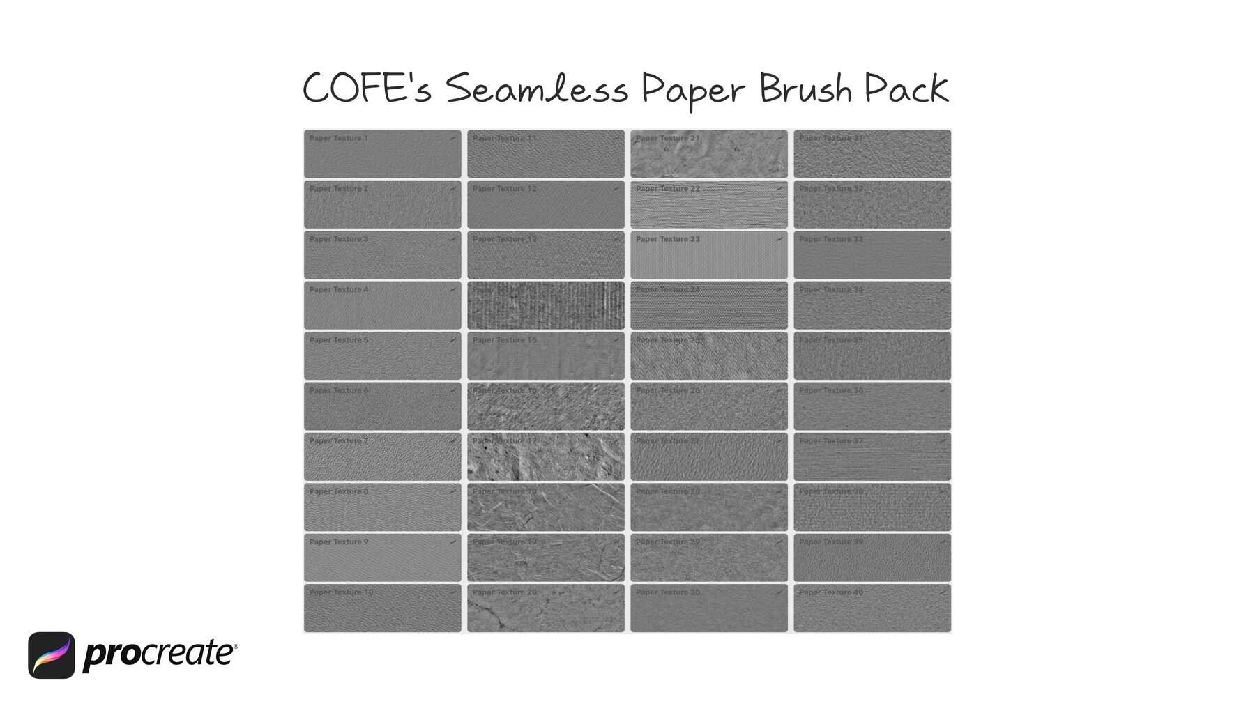 ArtStation COFE's Seamless Paper Brush Pack Procreate Brushes