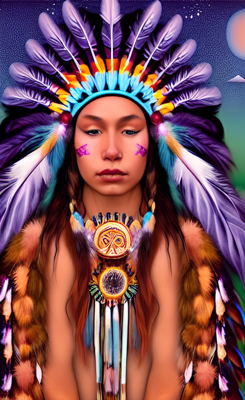 ArtStation - Young shaman Native American woman-2200-jpg pack wombo art ...