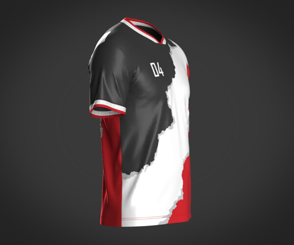 ArtStation - Soccer Black and Red Jersey Player-04