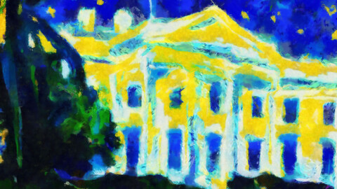 Starry night sky at the white house