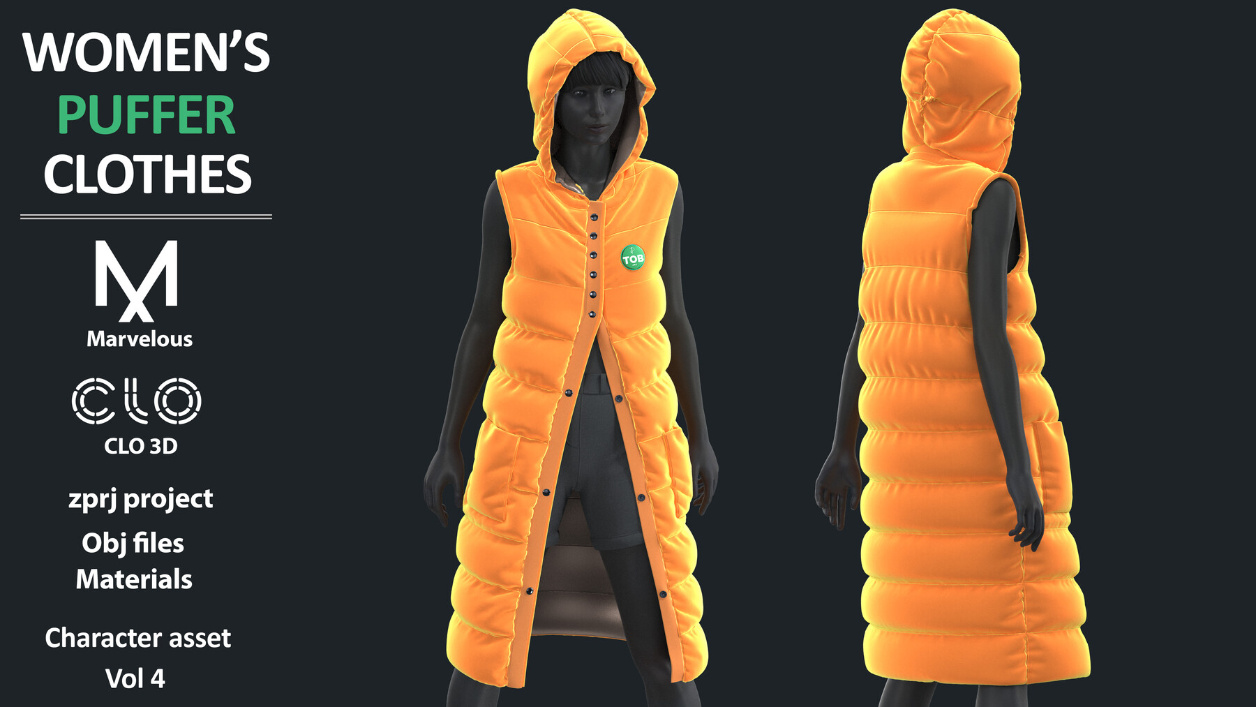 ArtStation - 11 PUFFER CLOTHES PACK / Marvelous Designer / Clo 3D ...