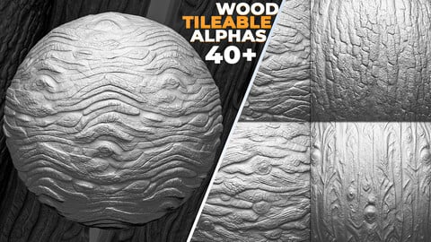 Wood Tileable Alphas Vol.7 (ZBrush, Substance)
