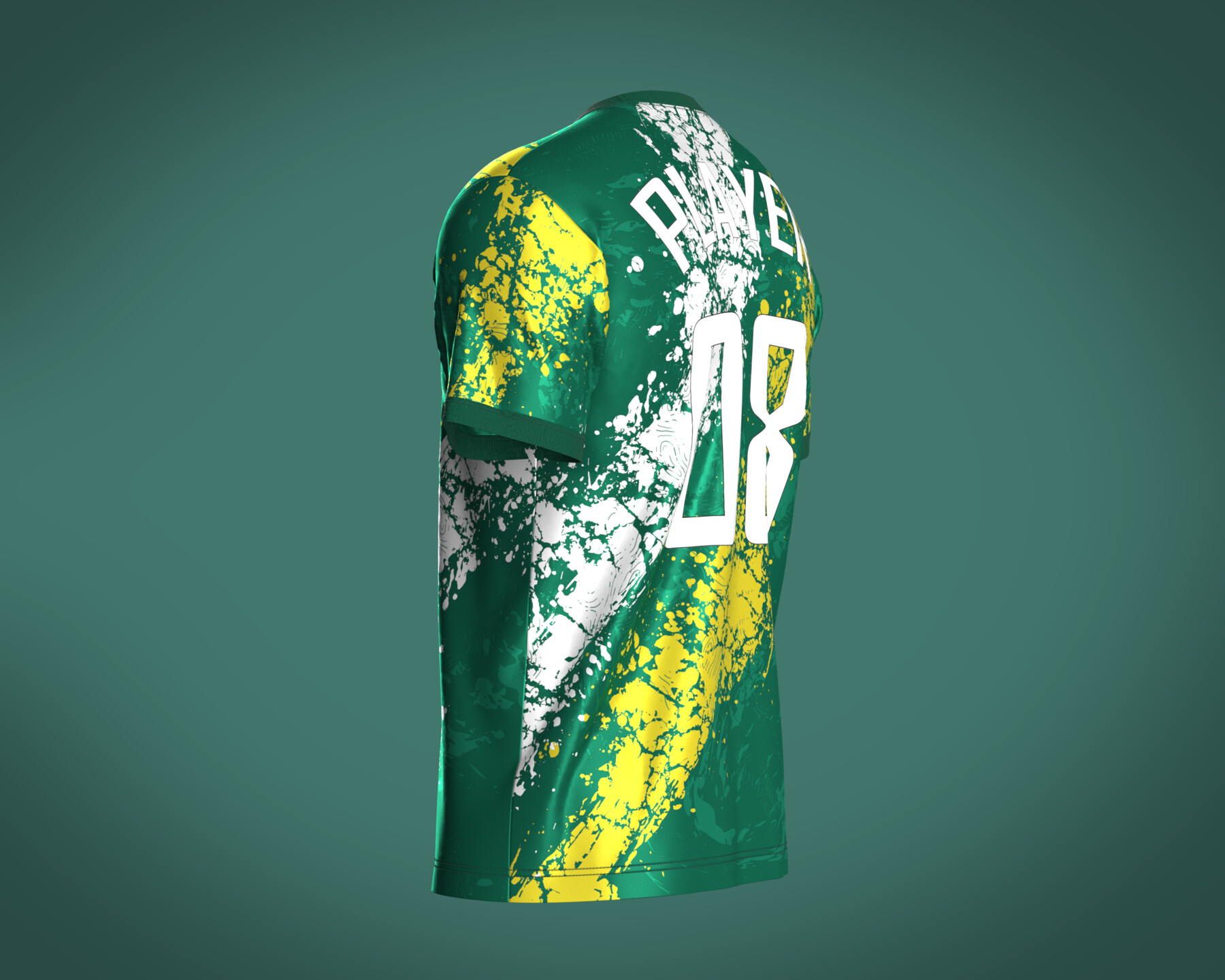 ArtStation - Soccer Green and White Jersey-08