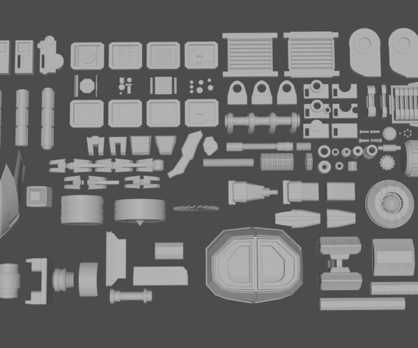 ArtStation - Mech Parts - Kitbash in Blender | Resources