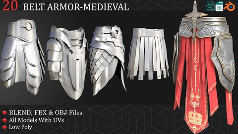 20 Belt Armor-Medieval Base Mesh