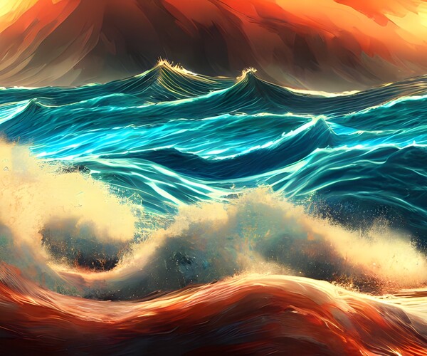 ArtStation - Vibrant Ocean Waves | Artworks