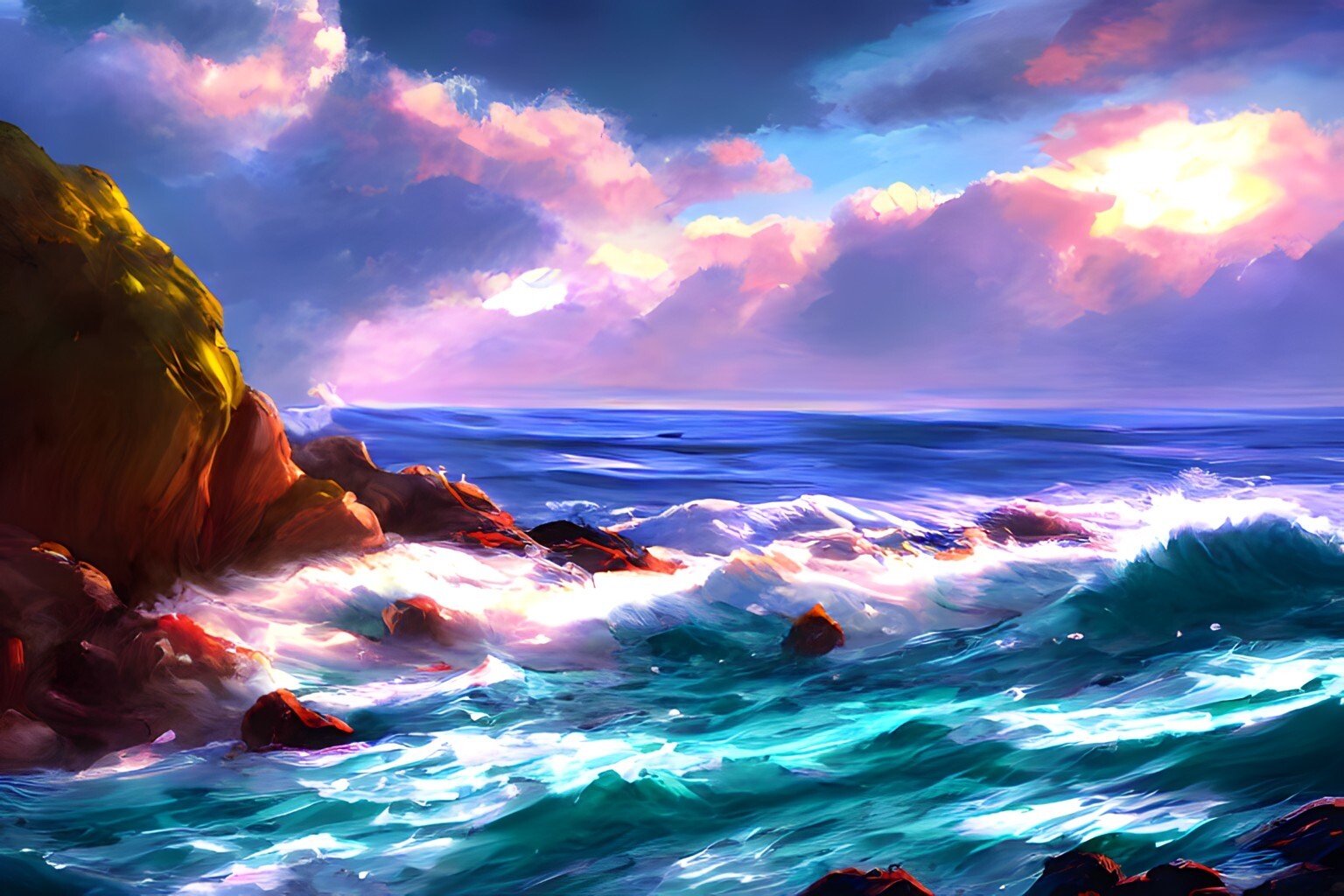 artstation-vibrant-ocean-waves-artworks