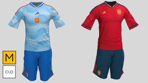 Spain 22 AWAY & Home JERSEY WORLD CUP 2022 - Zprj Fbx Obj