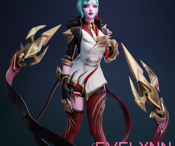 ArtStation - League of Legends Glorious Crimson Evelynn RIGGED | Resources