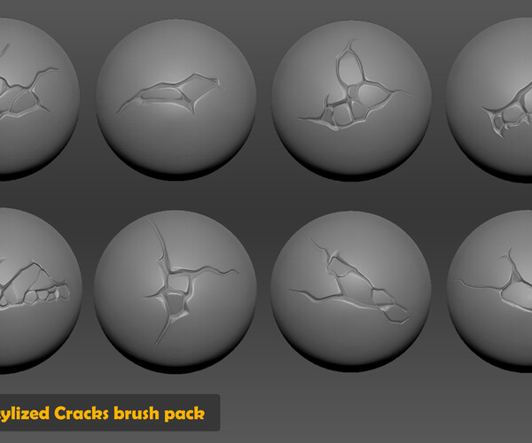 ArtStation - Unimodelz Stylized Cracks brush pack | Brushes