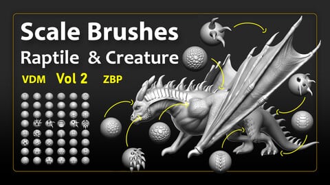50 Scale VDM Brushes for Creatures & Raptiles (Vol 2)