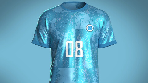 Soccer Sports Blue Jersey-08