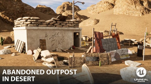 Abandoned Military Outpost in Desert Environment