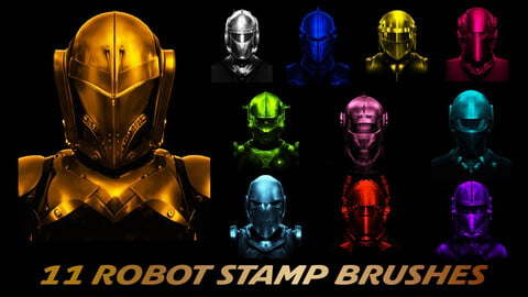 11  Robot Stamp Brushes for Procreate