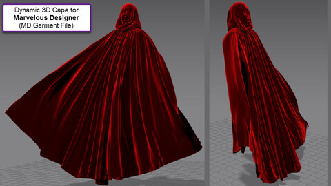 Marvelous Designer Cape - Dynamic 3D Character Clothing Asset - CLO3D Marvelous Designer Garment File with Clothing Patterns and Presets