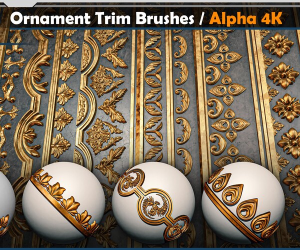 ArtStation Ornament Trim Brushes Vol 03 Brushes